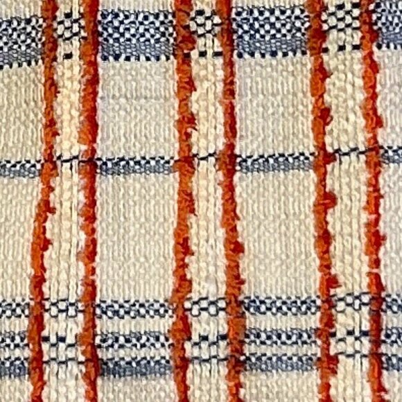 Chico's 3/XL Orange & Blue Plaid Tweed Wrap Jacket Office Cottage Preppy Ranch - Picture 8 of 11